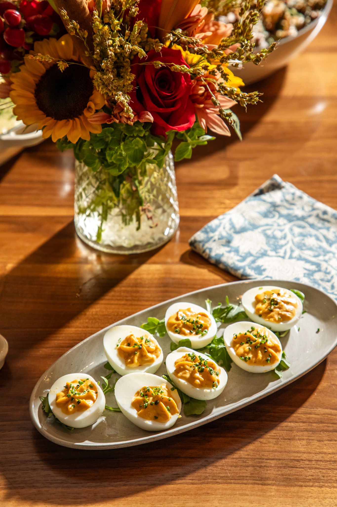 Deviled Eggs with Grilled Scallion and Pimenton